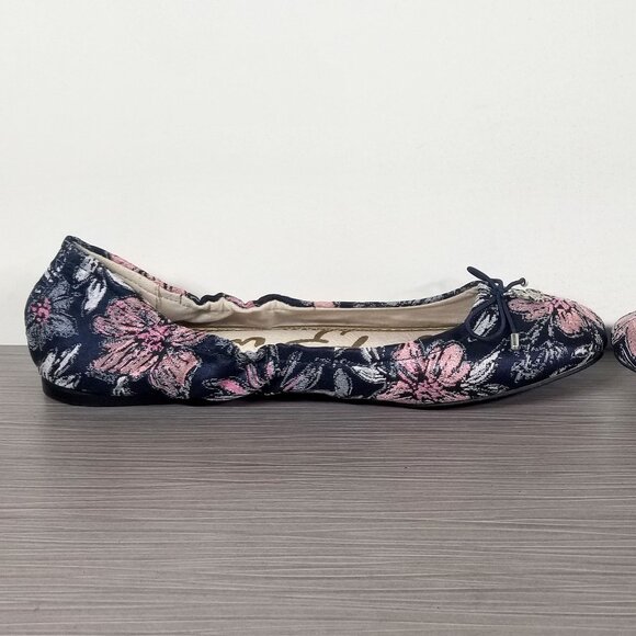 Sam Edelman Felicia Ballet Flats Floral Tapestry, Navy & Pink, Womens Size 5.5 M - Picture 6 of 12
